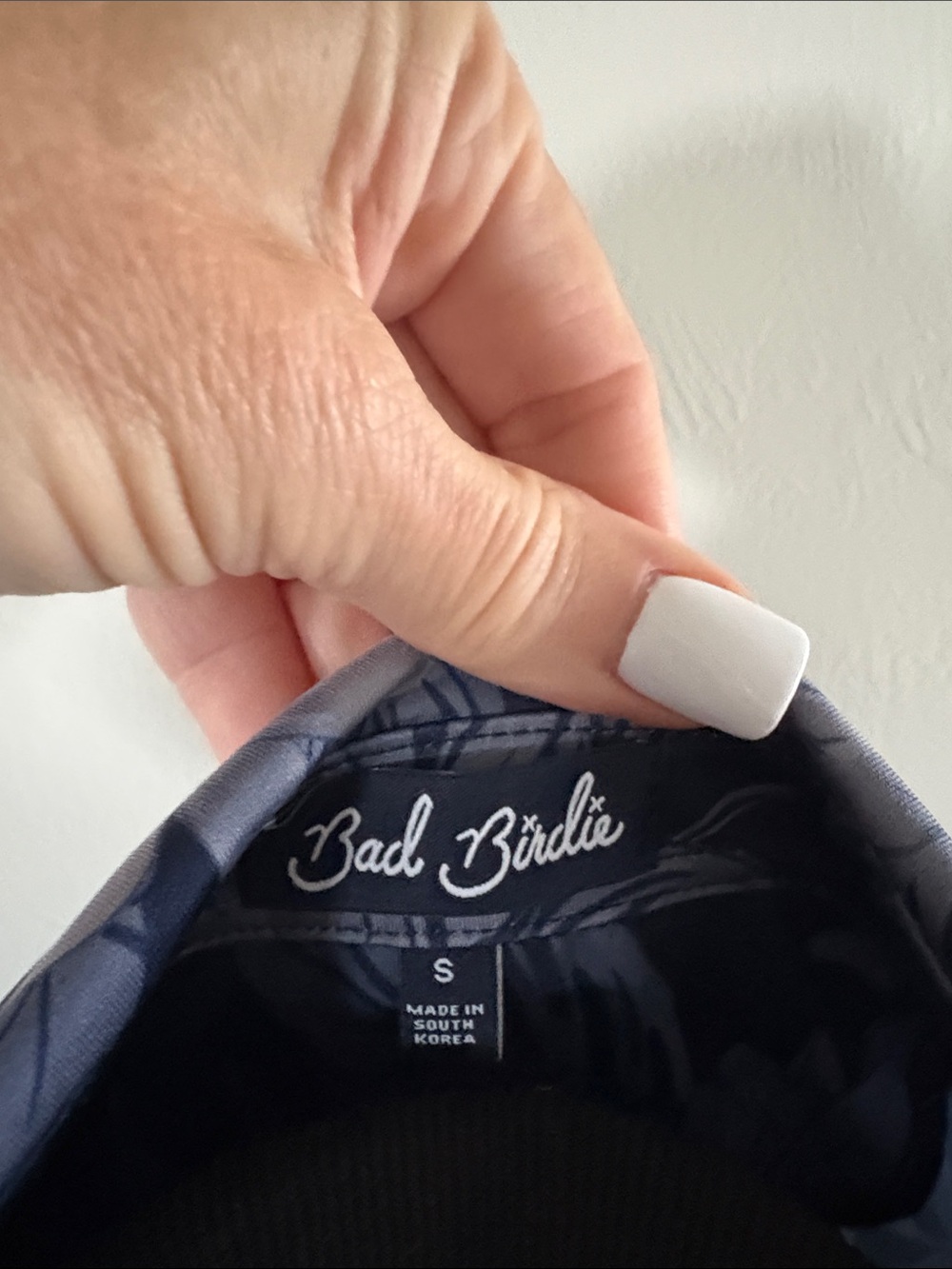 Bad Birdie Navy Floral Button-Down Polo - Picture 3 of 3